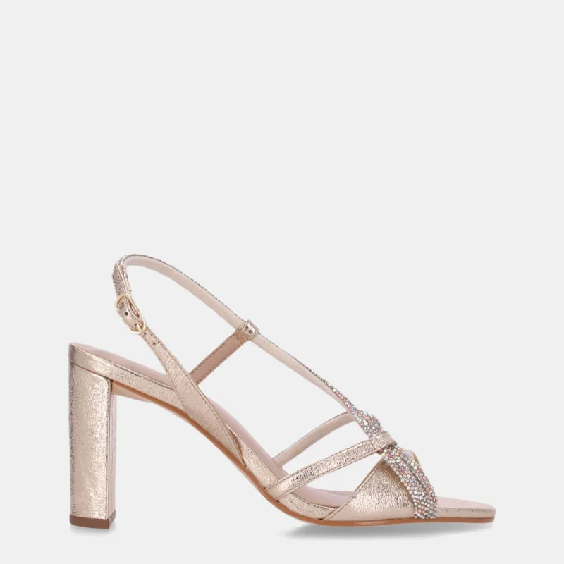 Sandália Salto Vênus Ouro E Tira Strass Cristal- 80380046 34