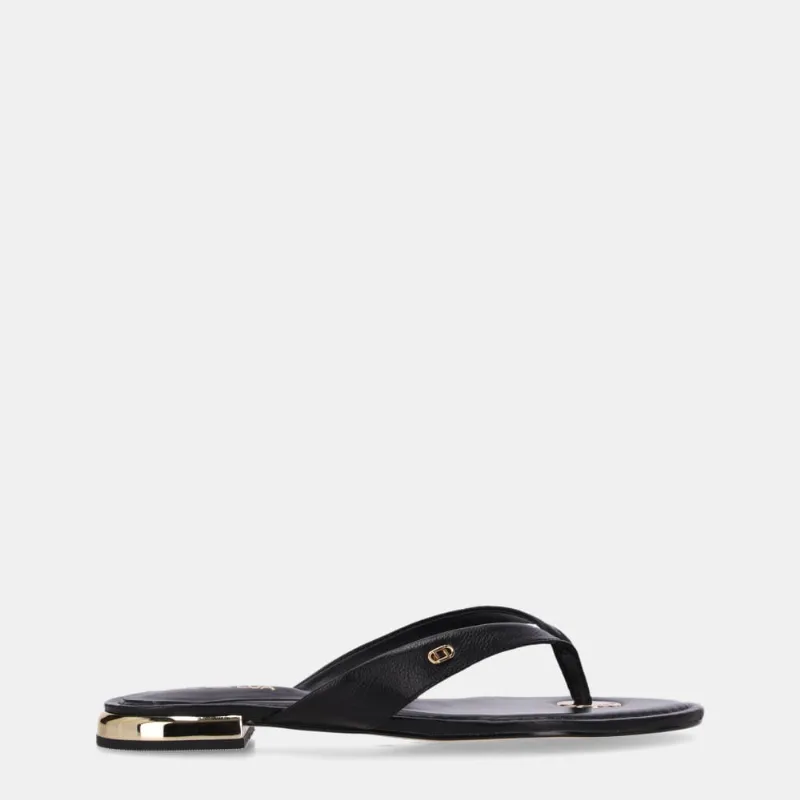Chinelo Couro Saara Preto E Saara Preto - 81130004 37