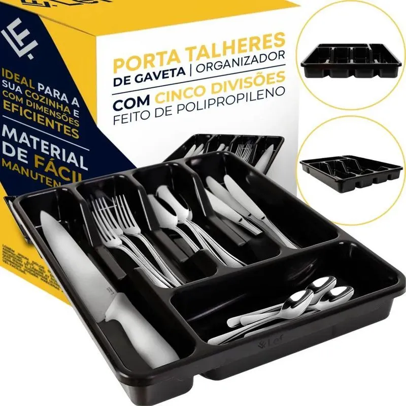 3x Porta Talheres De Gaveta Organizador Resistente Cozinha