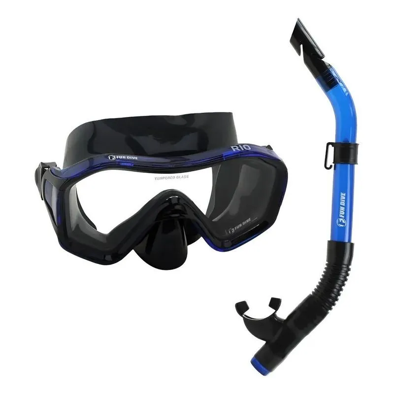 Kit Rio Fun Dive - Mascara E Snorkel - Mergulho E Preto/azu