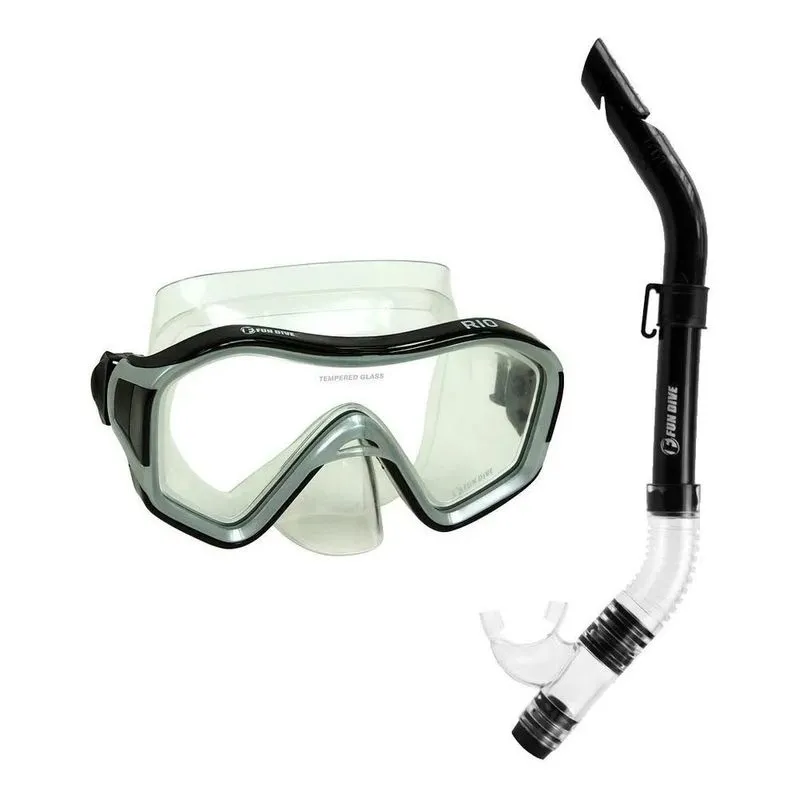 Kit Rio Fun Dive - Mascara E Snorkel - Mergulh Transp / Pret