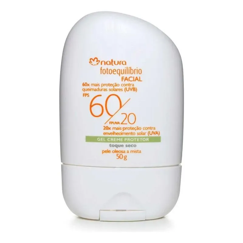 3x Gel Creme Protetor Natura Adultos Fps 60 Rostro 50 G
