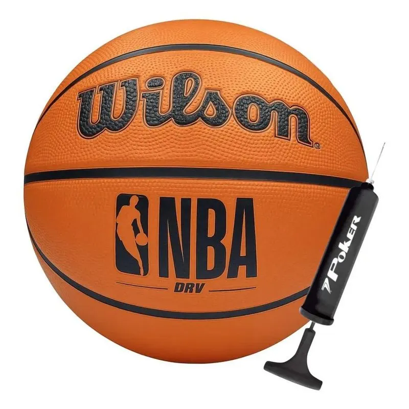 Bola De Basquete Nba Wilson Drv Laranja + Bomba De Ar