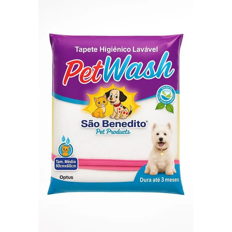 Tapete Lavável Para Pet 80x60cm Reutilizável Até 3 Meses