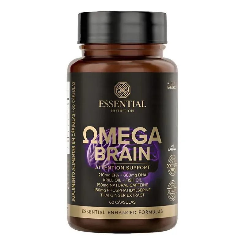 Ômega Brain 60 Cápsulas Essential Nutrition Sabor Natural