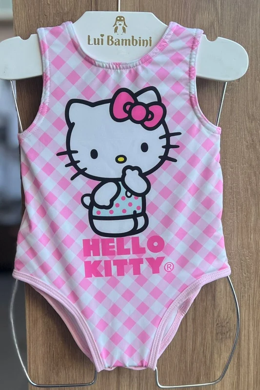 MAIÔ REGATA HELLO KITTY XADREZ PROTEÇÃO UV50+ MENINA TIP TOP ROSA / 9-12M