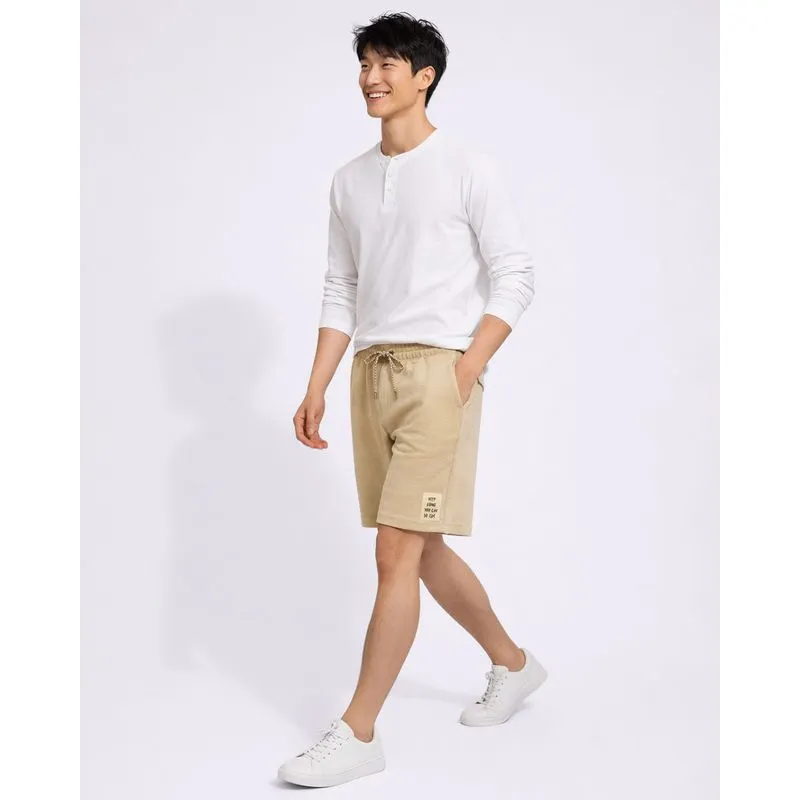 Bermuda Masculina Moletinho Texturizado com Bolsos Bege GG