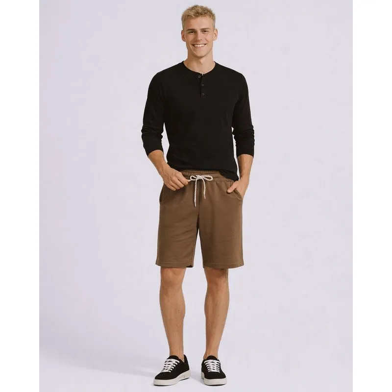 Bermuda Masculina Moletinho com Bolsos Marrom M