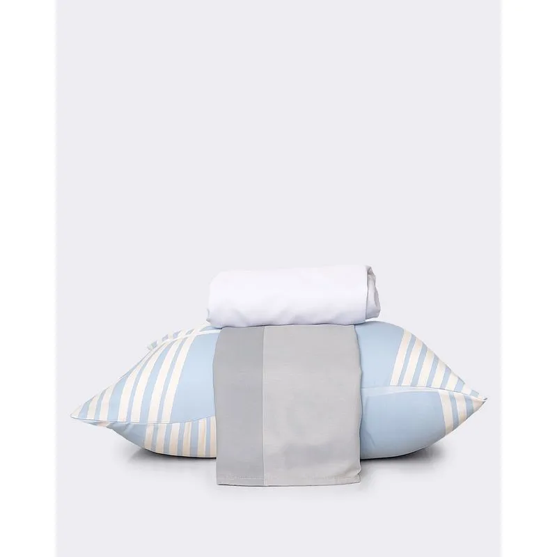 Jogo de Cama Solteiro Arte & Cazza 3 Peças Micropercal Listrado Azul UN