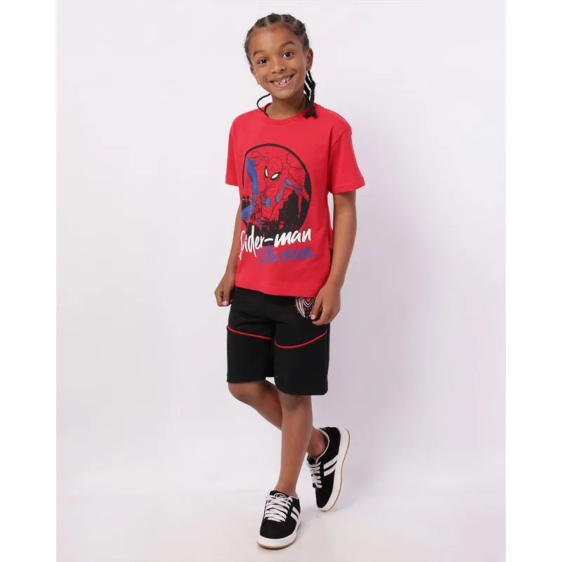 Bermuda Infantil Marvel Homem Aranha Moletinho Preta 10