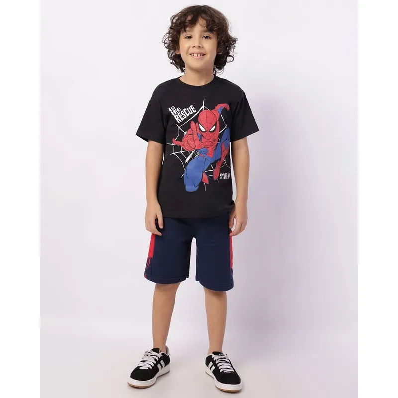 Bermuda Infantil Moletinho Homem Aranha com Bolso Marinho 6