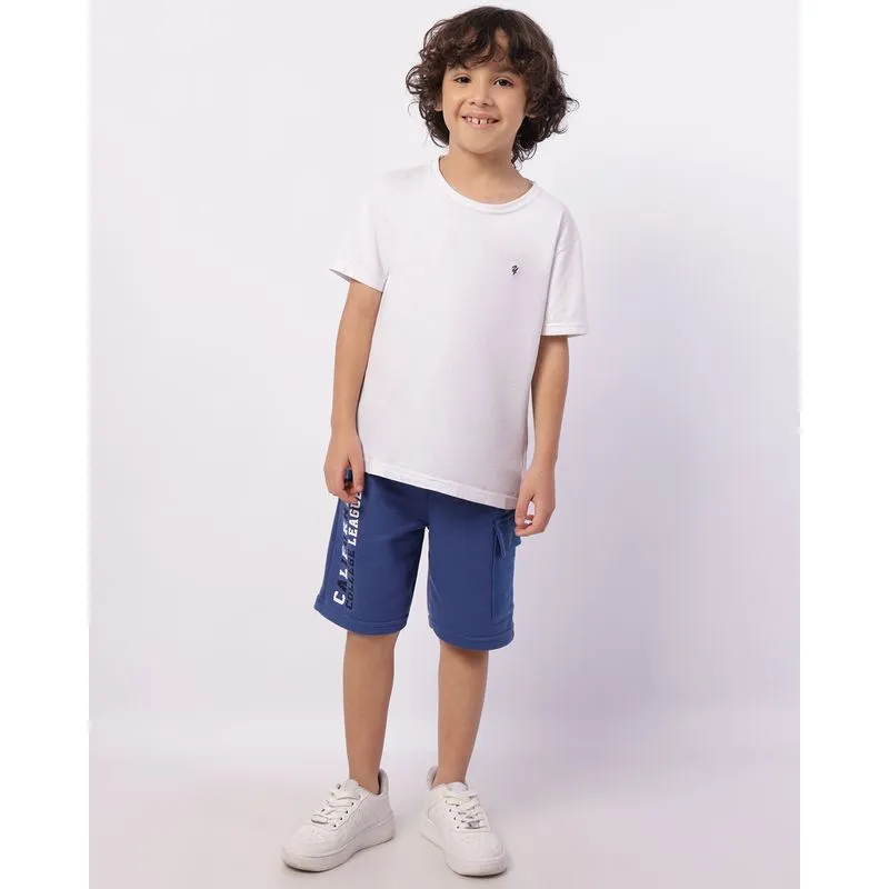 Bermuda Infantil Moletinho com Bolso Cargo Azul 4