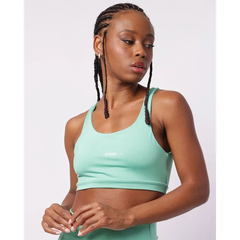 Top Fitness Feminino Fitter Bojo Removível Costas Aberta Verde M
