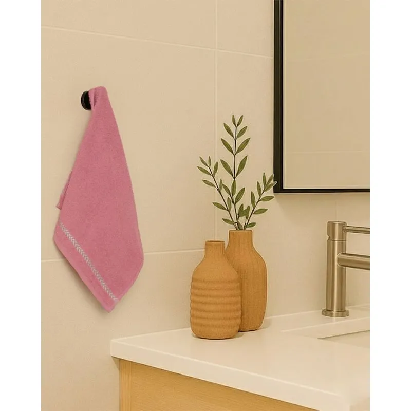 Toalha de Rosto Algodão 46cm x 70cm Rosa UN