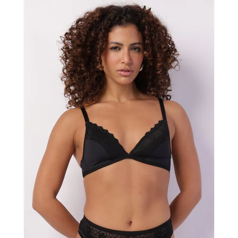 Sutiã Feminino Triangulo Poliamida com Bojo Preto 40