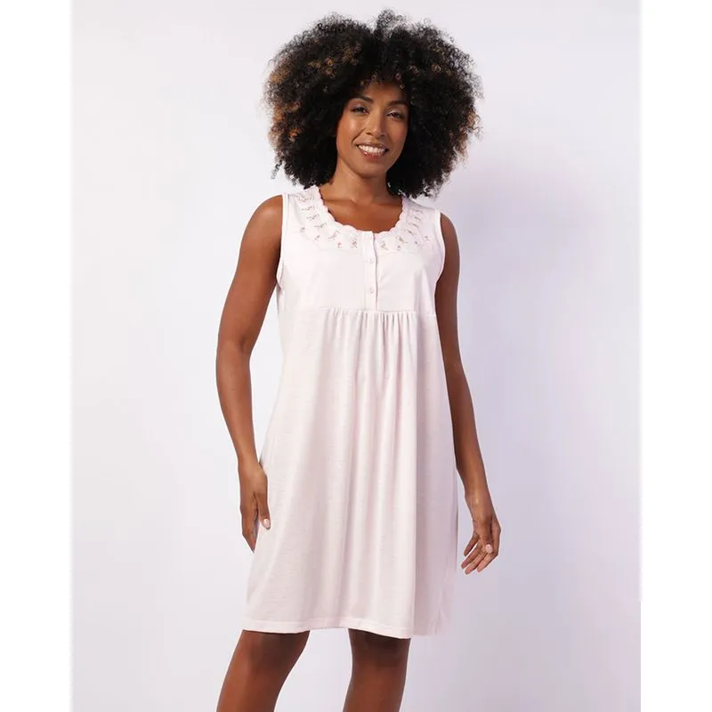 Camisola Feminina Curta Regata com Bordado Botões Rosa M
