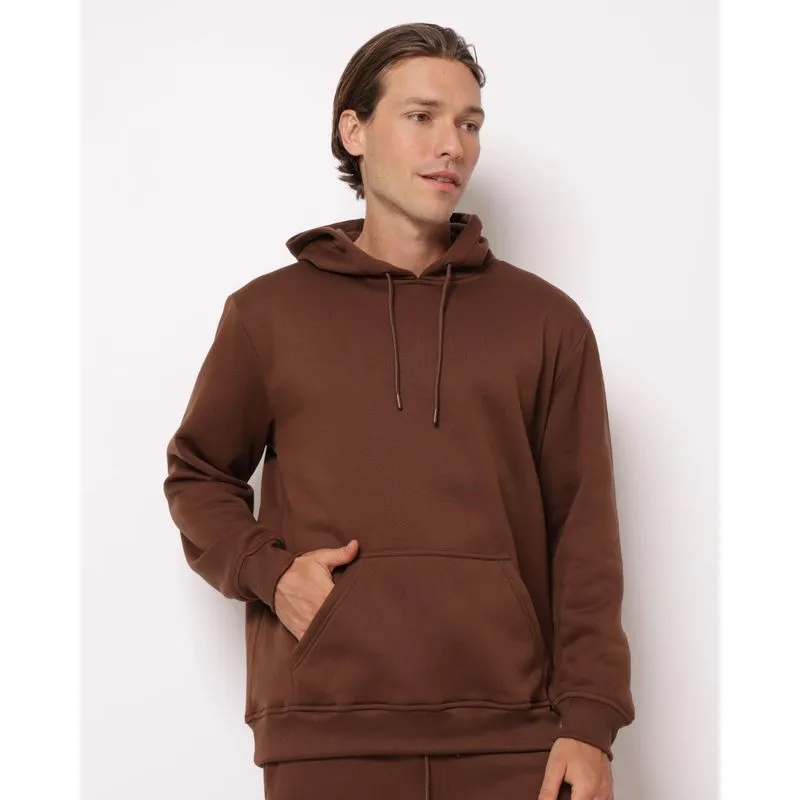 Blusão Moletom Masculino Básico Marrom M
