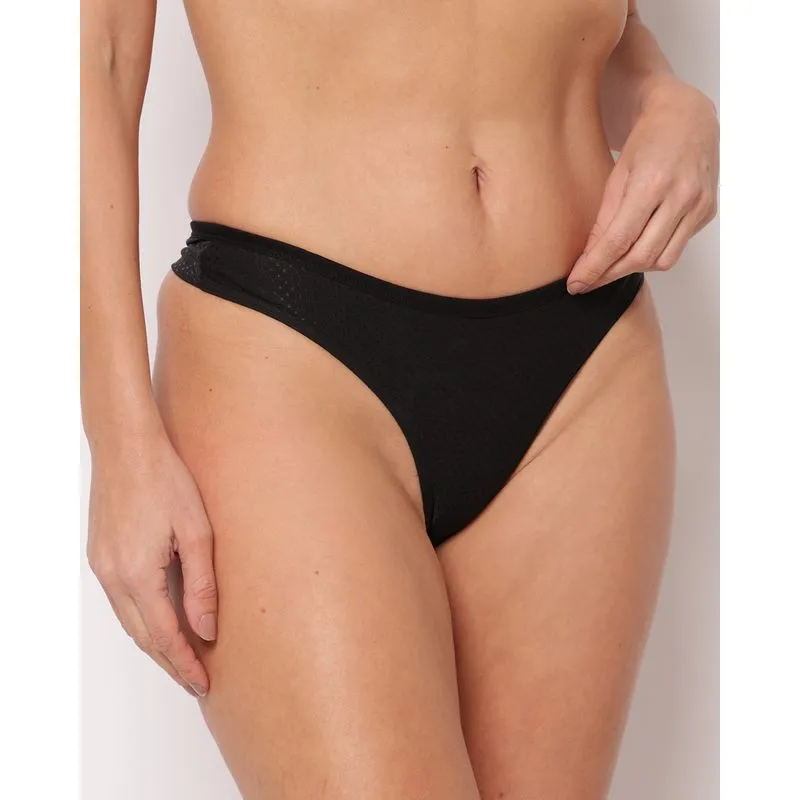 Calcinha Feminina Fio Duplo Texturizada Preta P