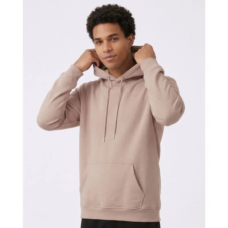 Blusão Moletom Masculino com Capuz Bolso Canguru Bege P