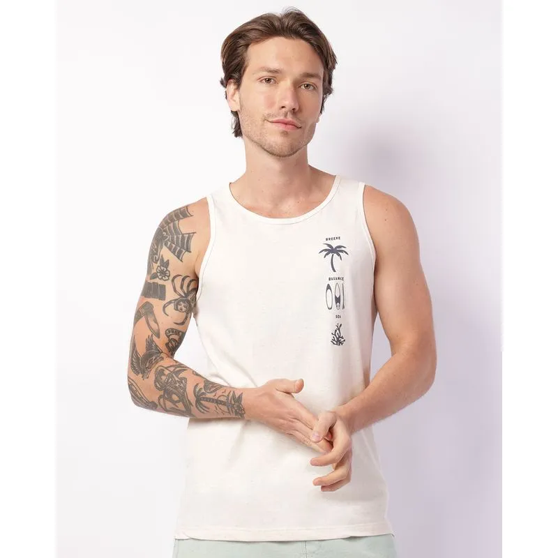 Regata Masculina Surf Estampa Tropical Off White G
