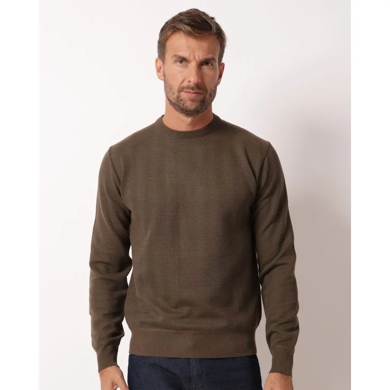 Suéter Masculino Tricô Texturizado Marrom GG