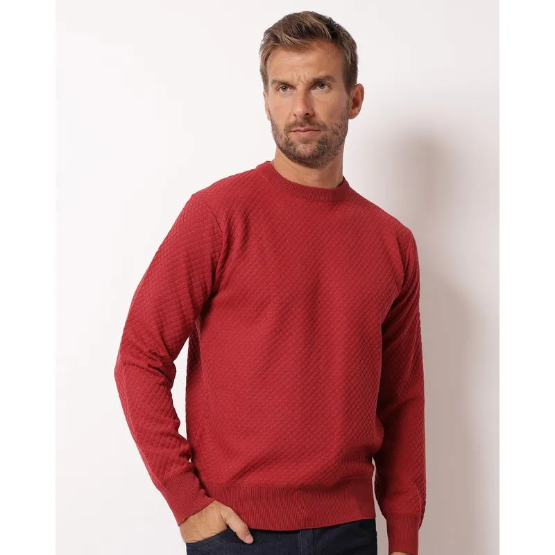 Suéter Masculino Tricô Texturizado Vermelho P