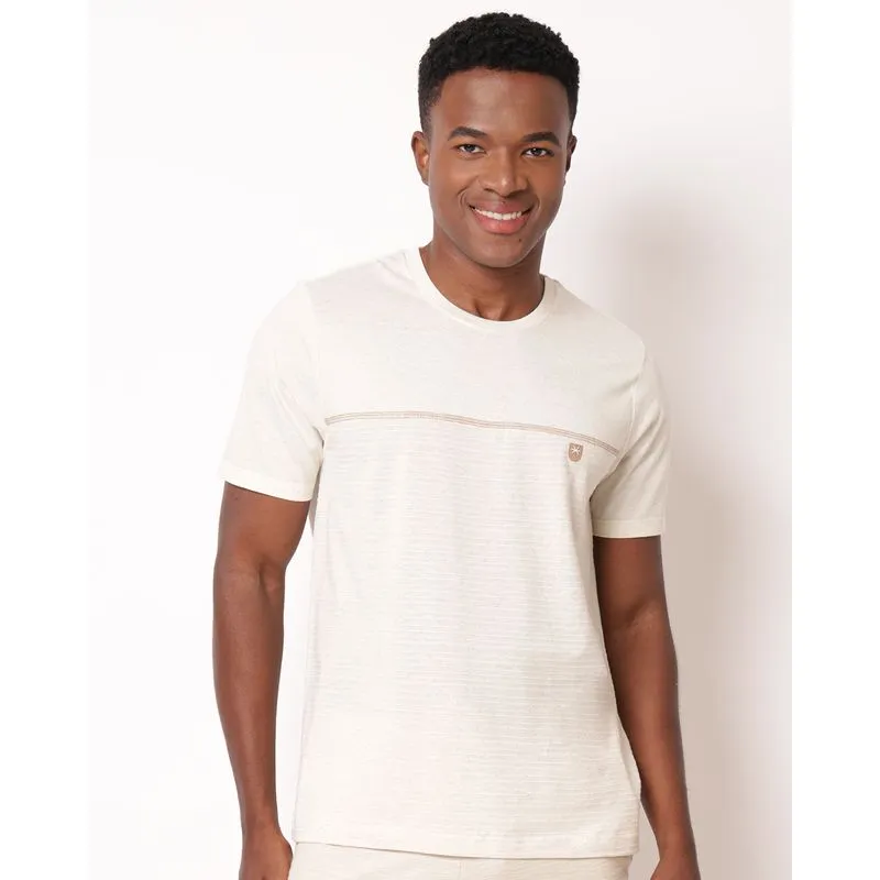 Camiseta Masculina Surf Texturizada Linho Off White G