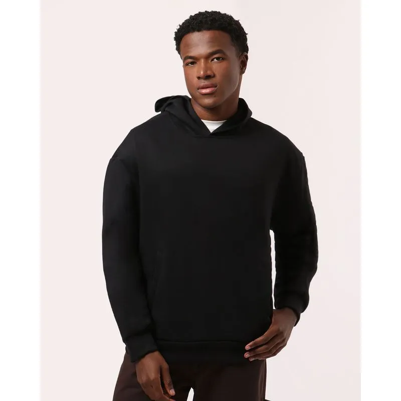 Blusão Moletom Masculino Oversized Liso com Capuz Preto M