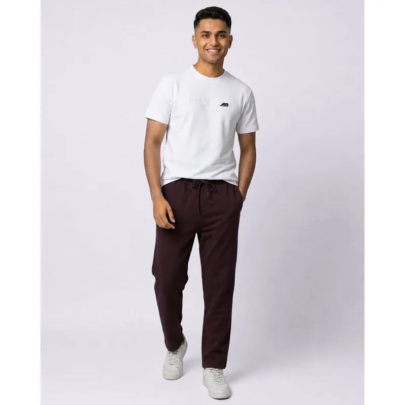 Calça Moletom Masculina Reta com Bolsos Vinho P