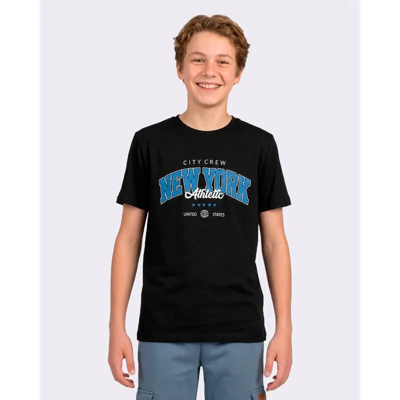 Camiseta Juvenil Algodão NY Athletic Preta 8