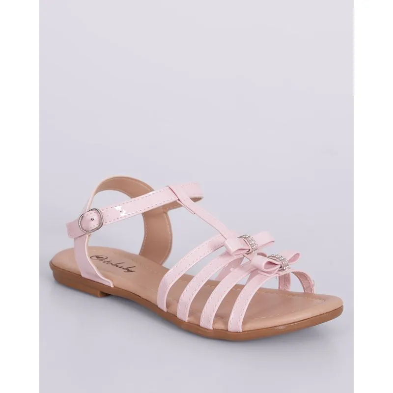 Sandália Infantil Fivela Aplicação com Strass Rosa 29