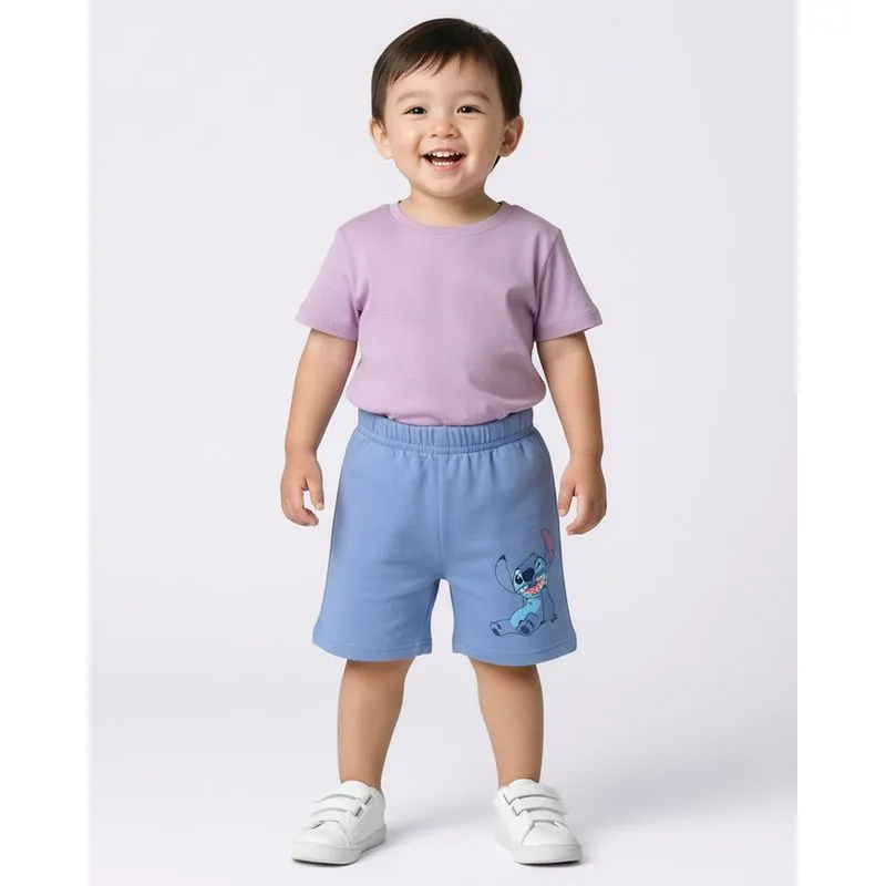 Bermuda Bebê Moletinho Disney Stitch com Estampa Azul 3