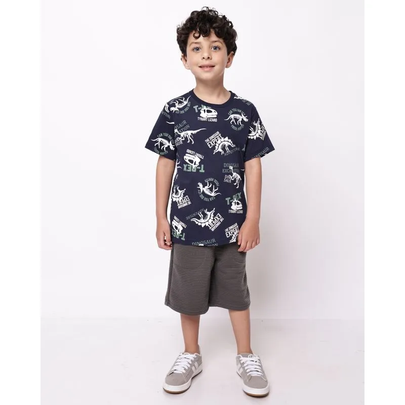 Bermuda Infantil Reta Canelada com Bolsos Cinza 4