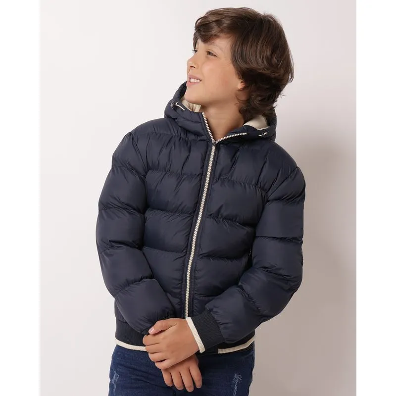 Jaqueta Infantil Puffer com Capuz e Bolsos Marinho 6