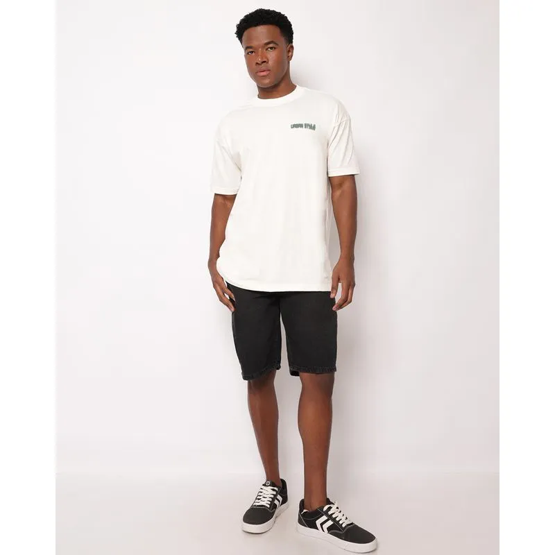 Bermuda Jeans Masculina Reta Básica com Bolsos Preta 36
