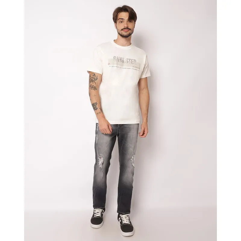 Calça Jeans Premium Masculina Reta Destroyed Preta 38