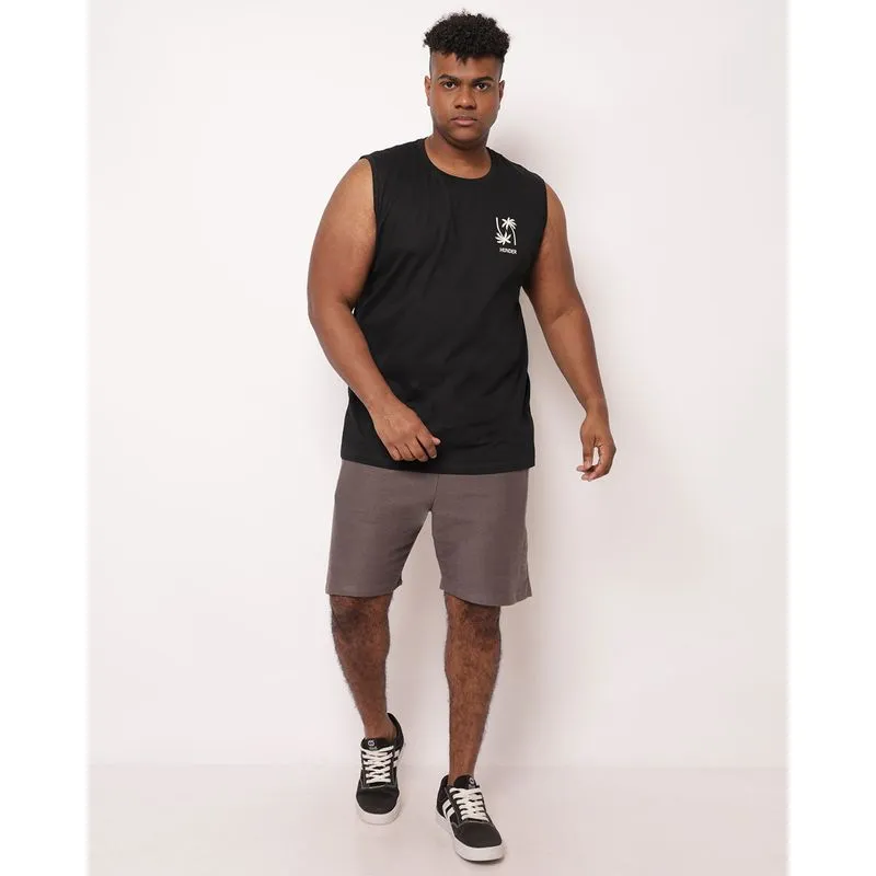 Bermuda Plus Size Masculina Moletinho Estampa Diagonal Cinza G2