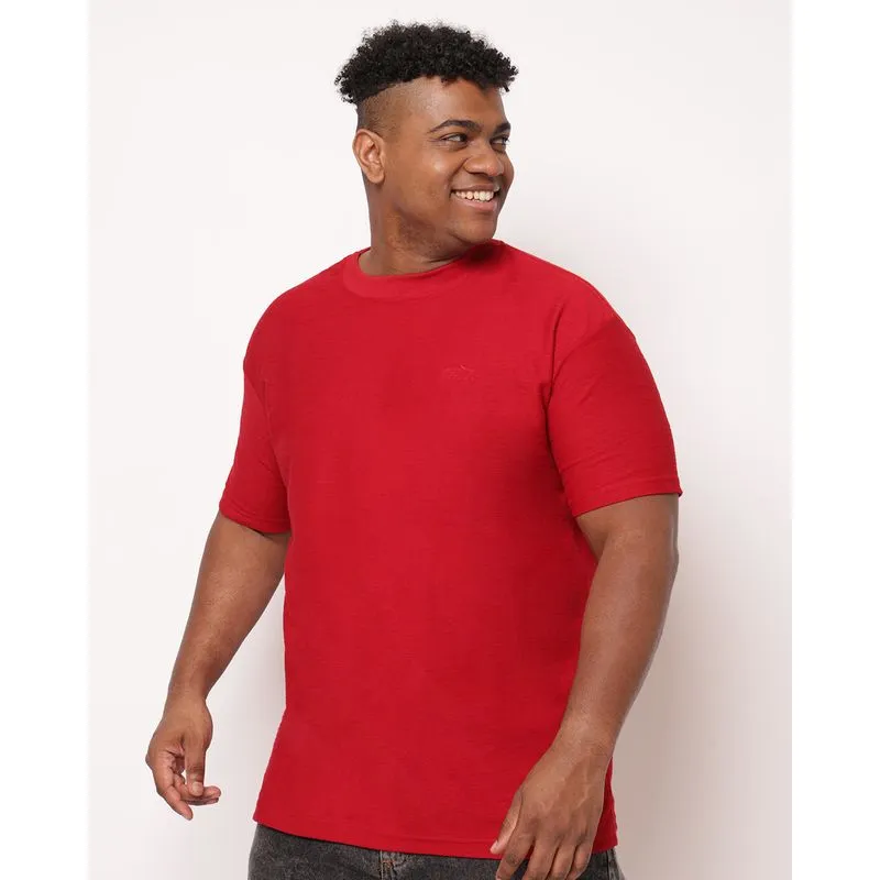 Camiseta Plus Size Masculina Texturizada Vermelha G1