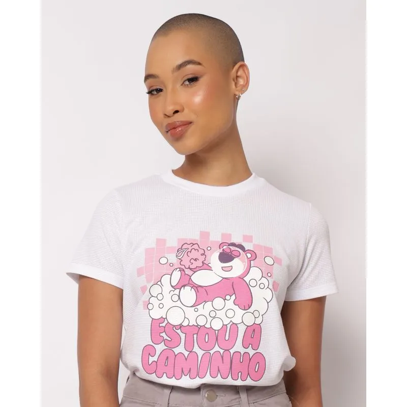 Camiseta Feminina Texturizada Lotso Toy Story Branca G