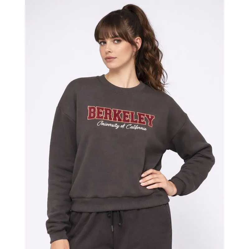 Blusão Moletom Feminino Bordado Berkeley Cinza G