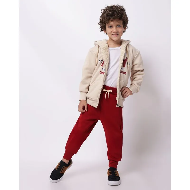 Conjunto Moletom Infantil Peluciado Estampa NY Bege 6