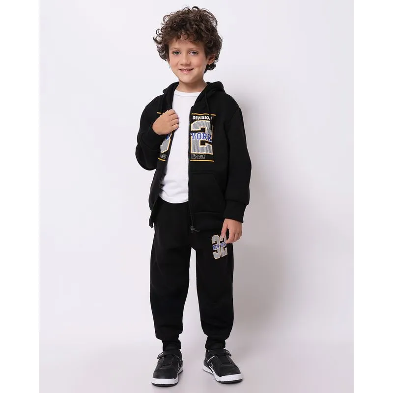 Calça Moletom Infantil Jogger Estampa New York Preta 4