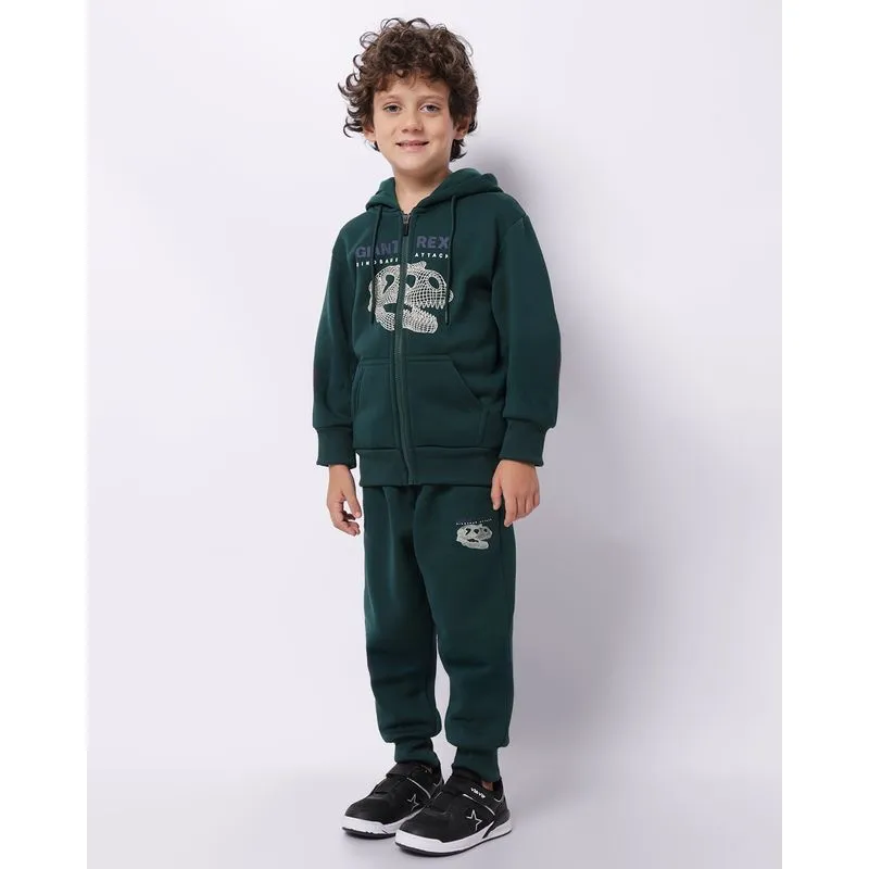 Calça Moletom Infantil Jogger Dinossauros Bolsos Verde 6