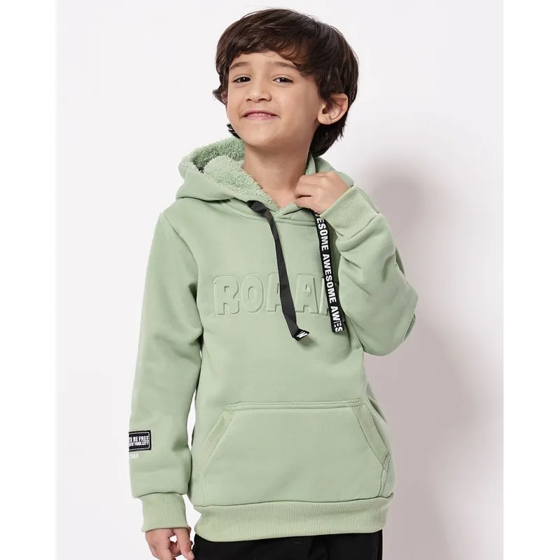 Blusão Moletom Infantil com Capuz Peluciado Verde 6