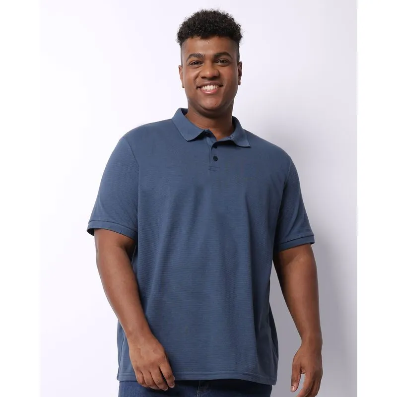 Camisa Polo Plus Size Masculina Canelada Marinho G2
