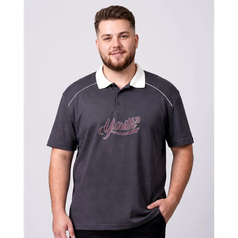 Camisa Polo Plus Size Youth Masculina Cinza G2
