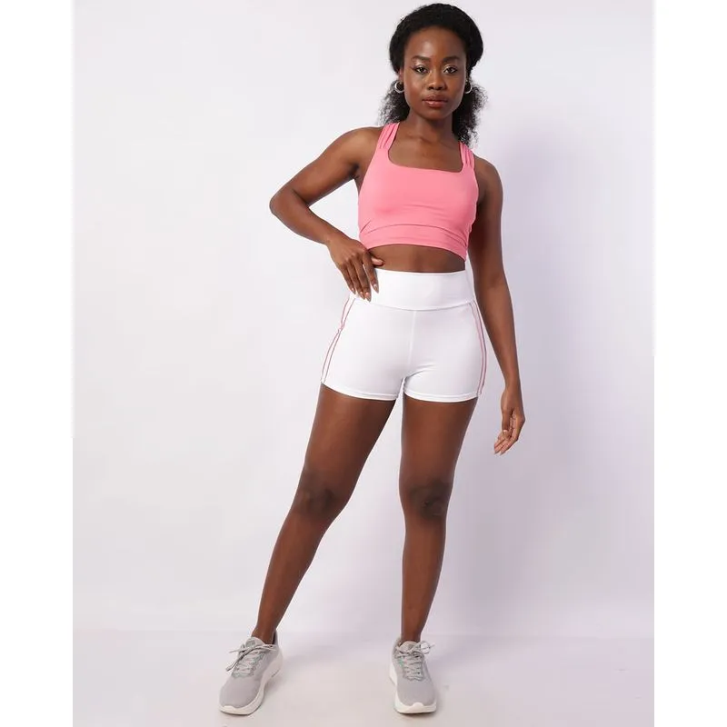 Short Fitness Feminino Fitter Viés Duplo Branco GG