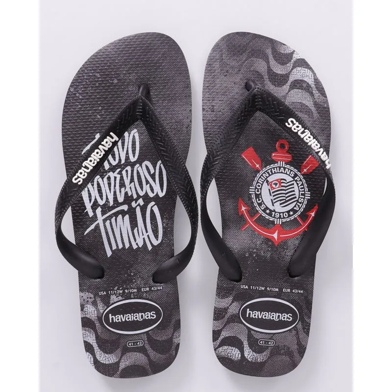 Chinelo Havaianas Masculino Corinthians Preto 41/42