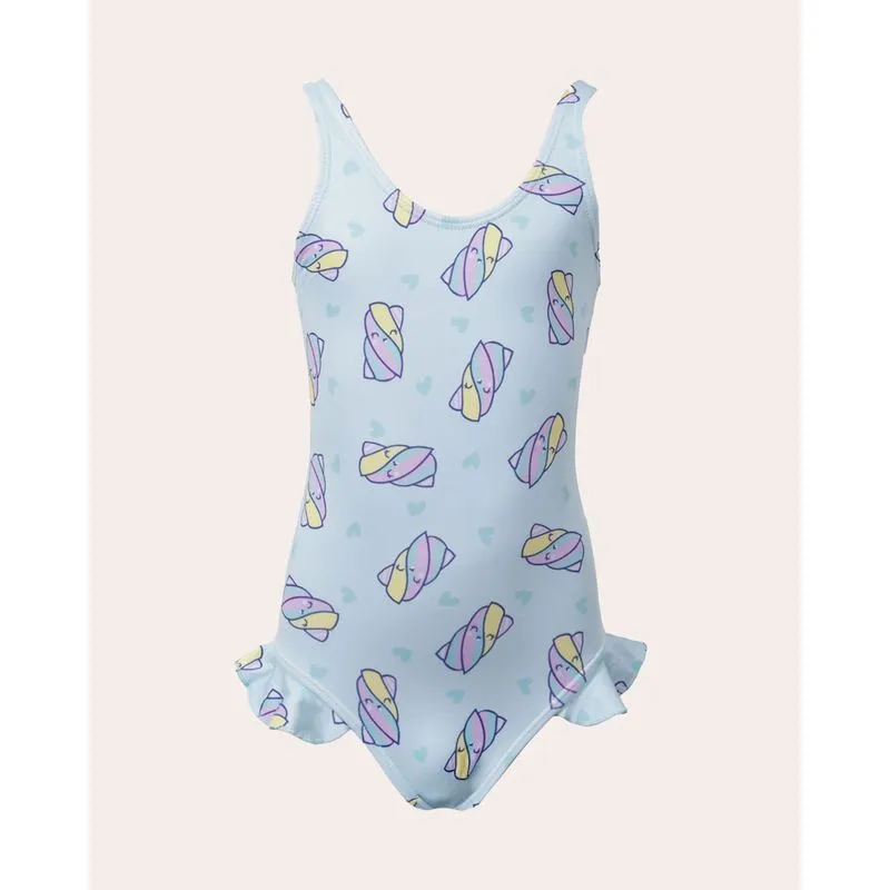 Maiô Infantil com Babados Estampado Verde 6