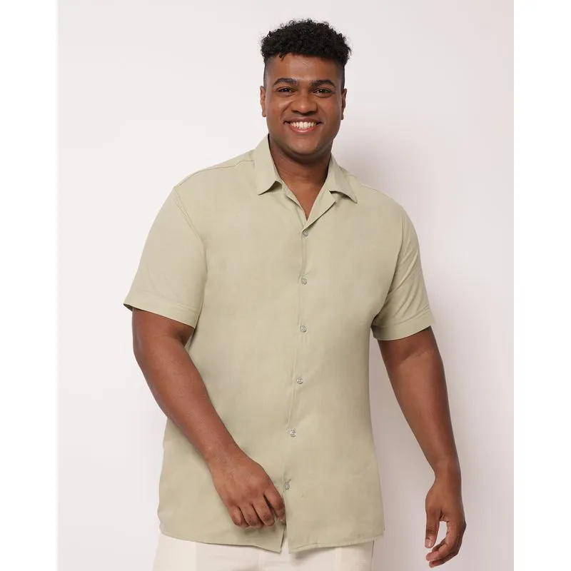 Camisa Masculina Plus Size Algodão e Linho Verde 6